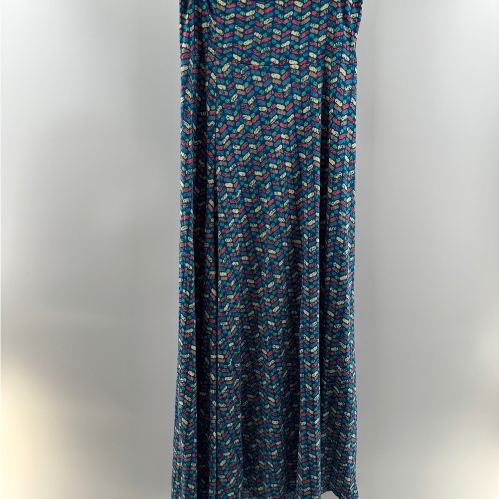LuLaRoe Maxi Skirt NWT – Women’s XS Blue Pink Cream Print